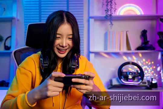 电竞赛场灯光与比赛舞台的广角画面